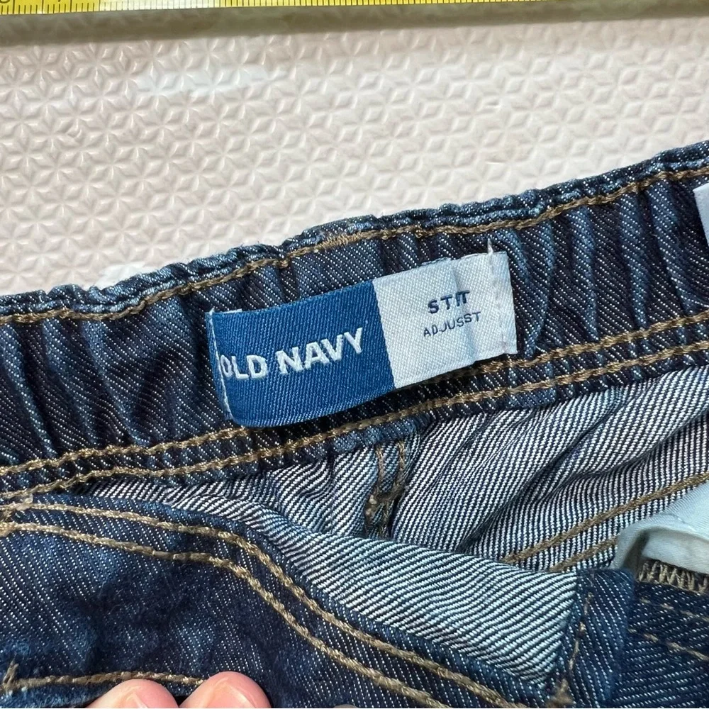 Straight Leg Dark Wash Jeans for Toddler Girls or Boys - Picture 6 of 7